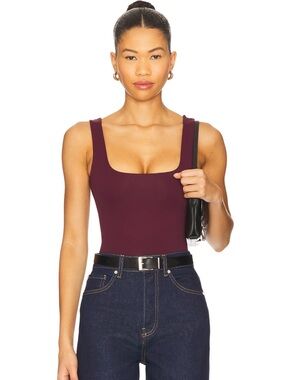 Good American Sculpting Tank Bodysuit in Fig